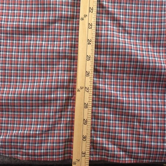 LL Bean Shirt Large Red Check Long Sleeve Button Down Cotton Pocket - Picture 5 of 7